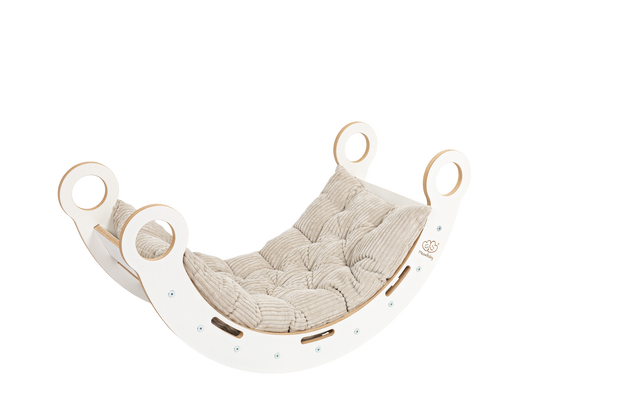 White Wooden Dream Rocker with Pillow, Slide and Ladder - Small