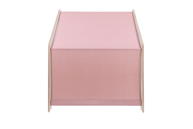 MeowBaby® White Wooden House for Kids - Pink Roof