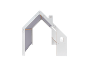MeowBaby® White Wooden House for Kids - Blue Roof