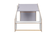 MeowBaby® White Wooden House for Kids - Blue Roof