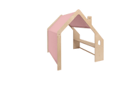 MeowBaby® Natural Wooden House for Kids - Pink Roof