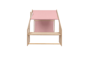 MeowBaby® Natural Wooden House for Kids - Pink Roof
