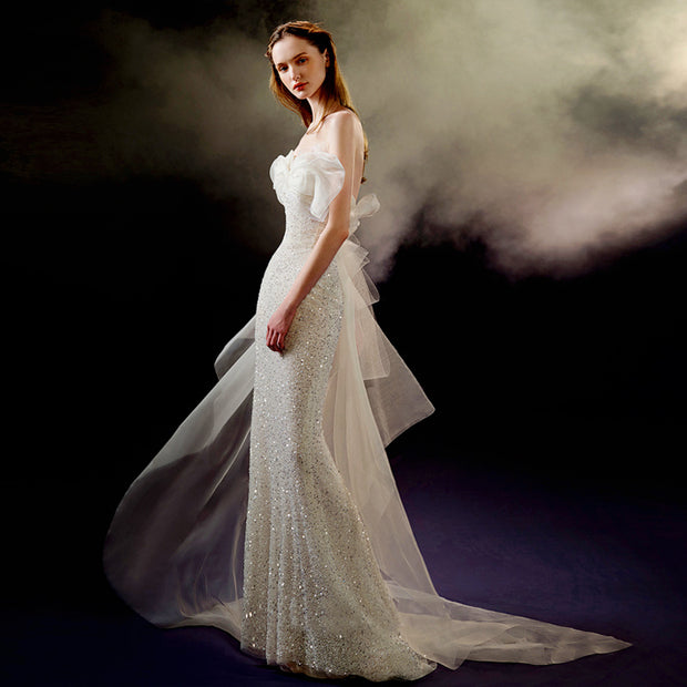 The Embellished Mesh Fishtail Gown