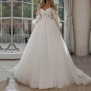 Puff Sleeve Off Shoulder Wedding Dress