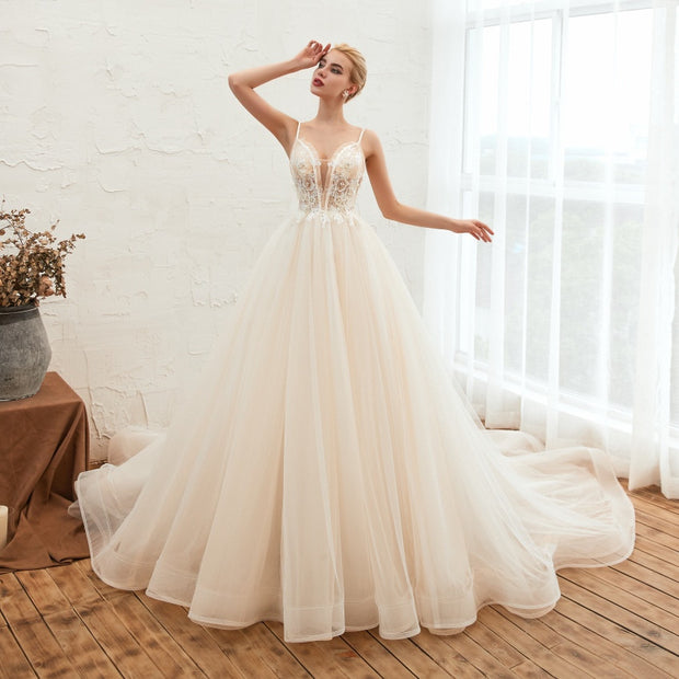 Chiffon A Line Wedding Gown