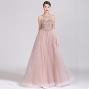 Gilded Bloom: The Beaded Tulle Maxi Gown