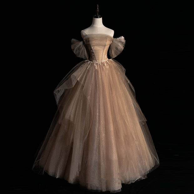 The Off Shoulder Tulle Ballgown