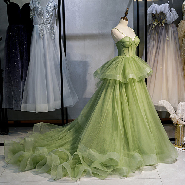 Enchanted Grove: The Tiered Tulle Maxi Gown