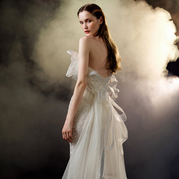The Embellished Mesh Fishtail Gown
