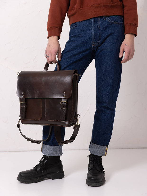 JoBolt BENJAMIN Leather Backpack – Dark Chocolate