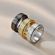 Titanium Steel Men's Decompression Anti Anxiety Rotating Ring