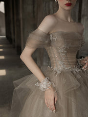 The Off Shoulder Tulle Ballgown