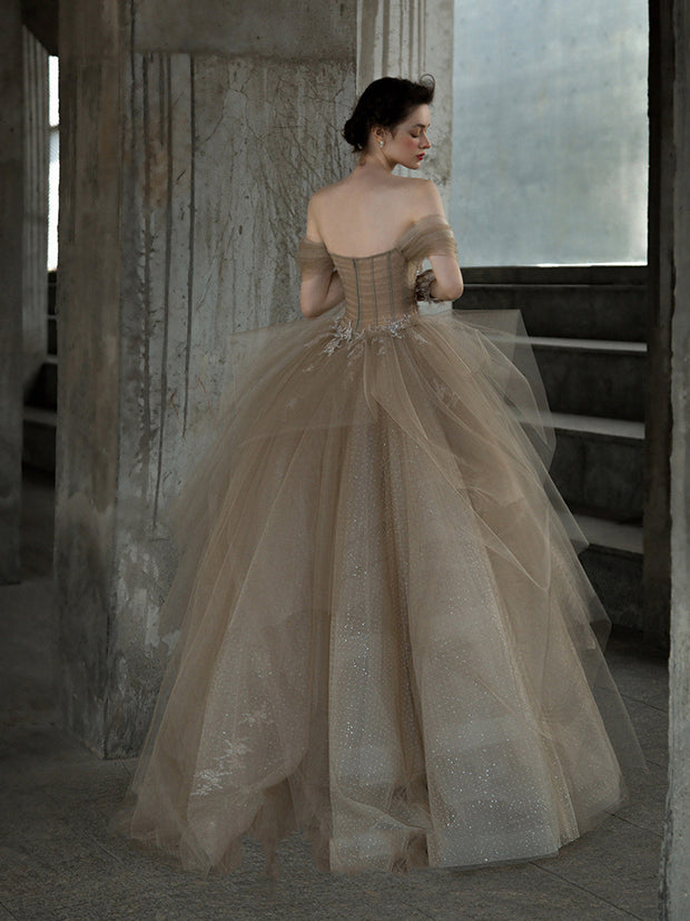 The Off Shoulder Tulle Ballgown