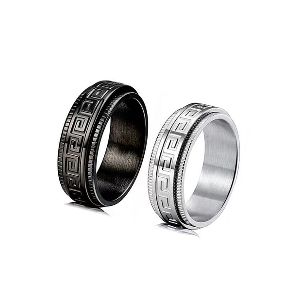 Titanium Steel Men's Decompression Anti Anxiety Rotating Ring