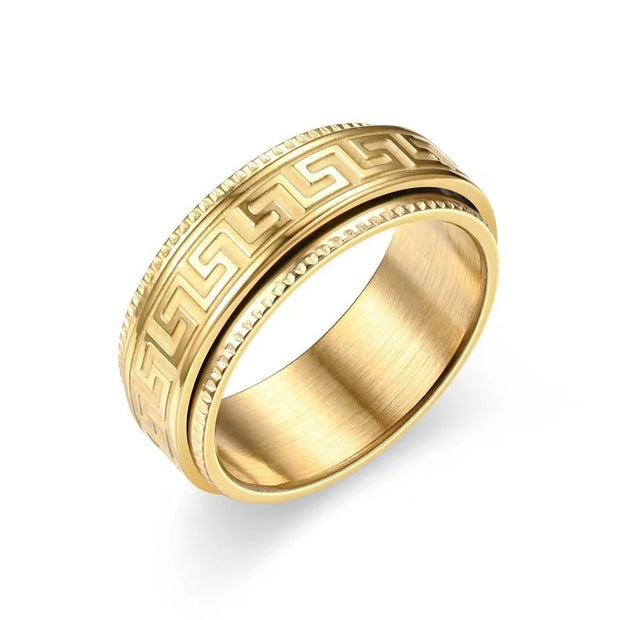 Titanium Steel Men's Decompression Anti Anxiety Rotating Ring