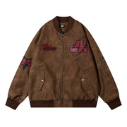 American Street Letters Embroidered PU Leather Jacket Men Fashion Brands Motorcycle Clothing - Jo-Bolt-Store