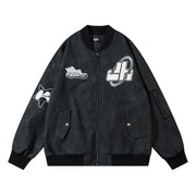 American Street Letters Embroidered PU Leather Jacket Men Fashion Brands Motorcycle Clothing - Jo-Bolt-Store