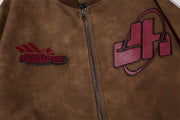 American Street Letters Embroidered PU Leather Jacket Men Fashion Brands Motorcycle Clothing - Jo-Bolt-Store