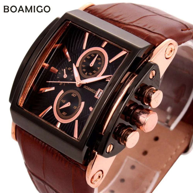 BOAMIGO men quartz watches large dial fashion casual sports watches - Jo-Bolt-Store