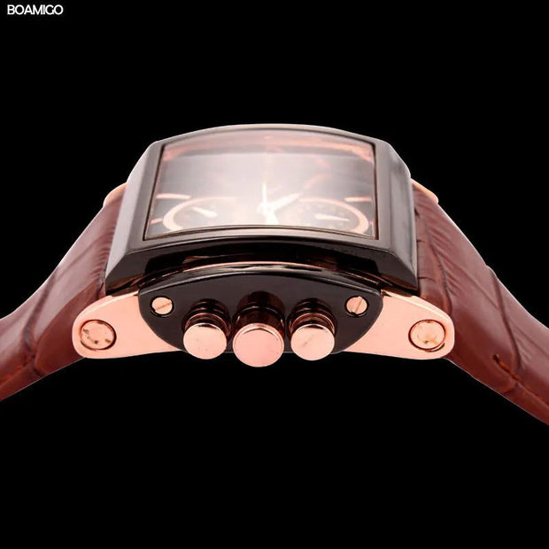 BOAMIGO men quartz watches large dial fashion casual sports watches - Jo-Bolt-Store