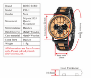 BOBO BIRD Wooden Men Watches Relogio Masculino Top Brand Luxury Stylish Chronograph Military Watch A Great Gift for Male OEM - Jo-Bolt-Store