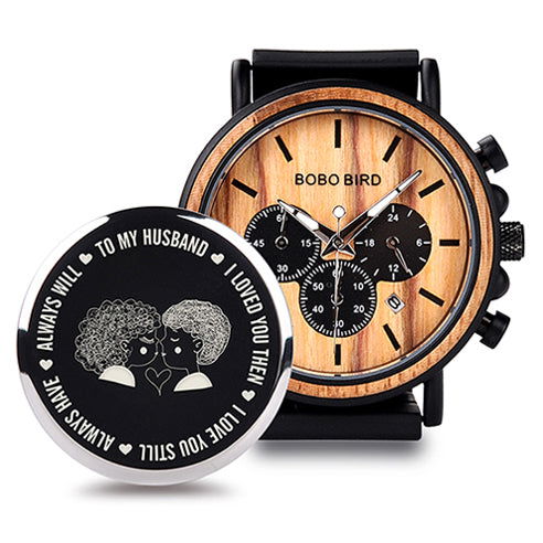 BOBO BIRD Wooden Men Watches Relogio Masculino Top Brand Luxury Stylish Chronograph Military Watch A Great Gift for Male OEM - Jo-Bolt-Store