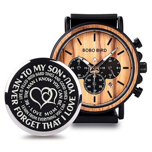 BOBO BIRD Wooden Men Watches Relogio Masculino Top Brand Luxury Stylish Chronograph Military Watch A Great Gift for Male OEM - Jo-Bolt-Store