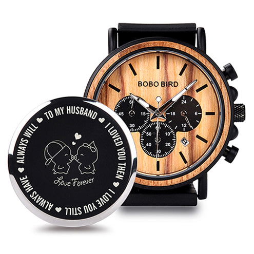 BOBO BIRD Wooden Men Watches Relogio Masculino Top Brand Luxury Stylish Chronograph Military Watch A Great Gift for Male OEM - Jo-Bolt-Store