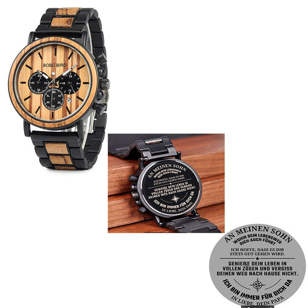BOBO BIRD Wooden Men Watches Relogio Masculino Top Brand Luxury Stylish Chronograph Military Watch A Great Gift for Male OEM - Jo-Bolt-Store