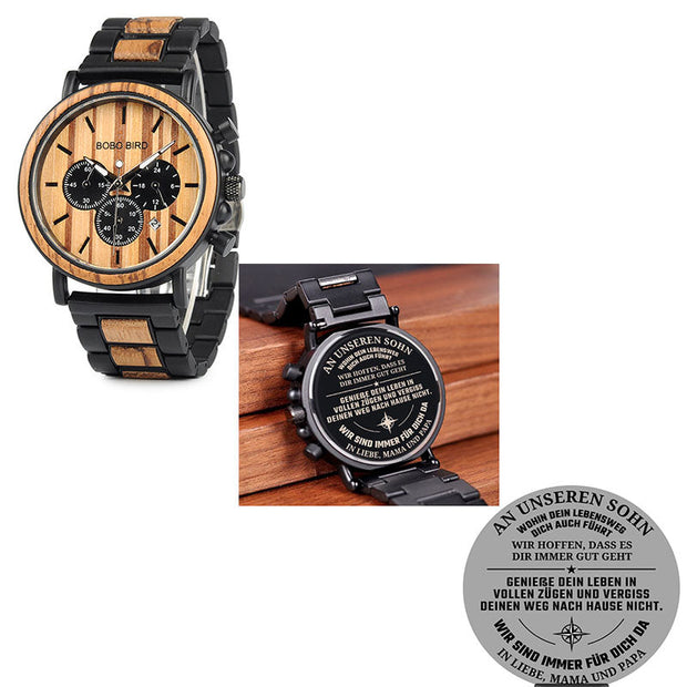 BOBO BIRD Wooden Men Watches Relogio Masculino Top Brand Luxury Stylish Chronograph Military Watch A Great Gift for Male OEM - Jo-Bolt-Store