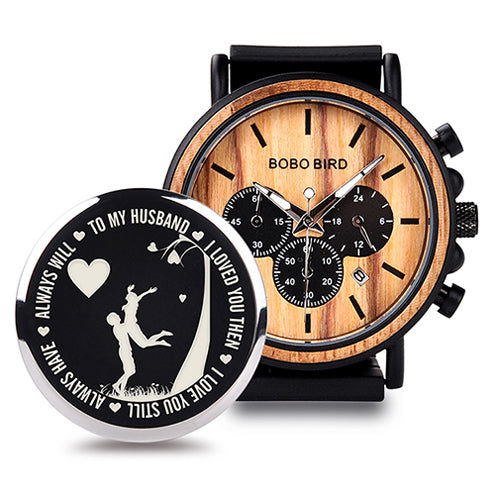 BOBO BIRD Wooden Men Watches Relogio Masculino Top Brand Luxury Stylish Chronograph Military Watch A Great Gift for Male OEM - Jo-Bolt-Store