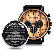 BOBO BIRD Wooden Men Watches Relogio Masculino Top Brand Luxury Stylish Chronograph Military Watch A Great Gift for Male OEM - Jo-Bolt-Store
