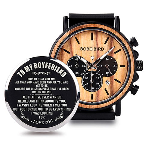 BOBO BIRD Wooden Men Watches Relogio Masculino Top Brand Luxury Stylish Chronograph Military Watch A Great Gift for Male OEM - Jo-Bolt-Store