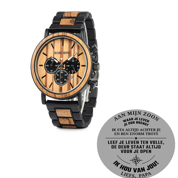BOBO BIRD Wooden Men Watches Relogio Masculino Top Brand Luxury Stylish Chronograph Military Watch A Great Gift for Male OEM - Jo-Bolt-Store