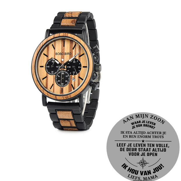BOBO BIRD Wooden Men Watches Relogio Masculino Top Brand Luxury Stylish Chronograph Military Watch A Great Gift for Male OEM - Jo-Bolt-Store