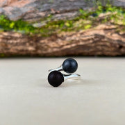 Black Swans Matte Black Amber Ring - Jo-Bolt-Store