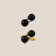 Black Swans Matte Black Amber Ring - Jo-Bolt-Store