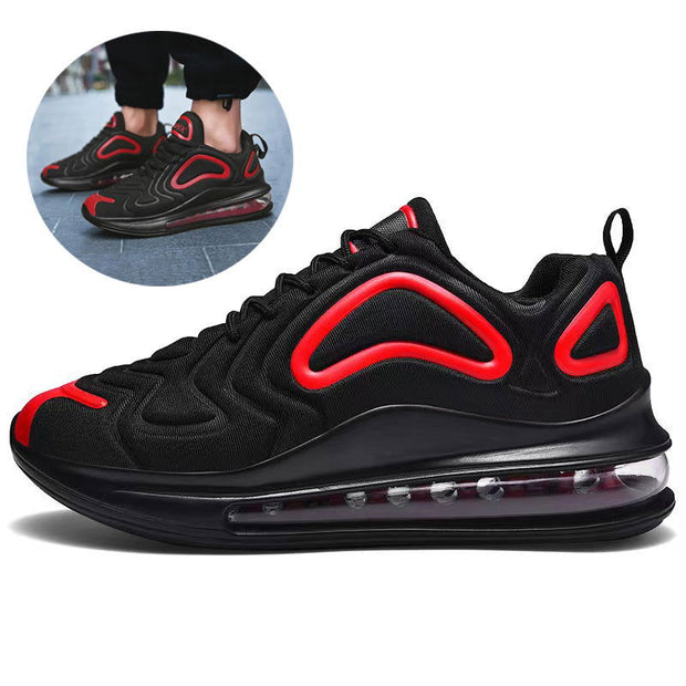 Casual Air Cushion Black Shoes Men Outdoor Breathable  Lace-up Sneakers Running Sports Shoes - Jo-Bolt-Store