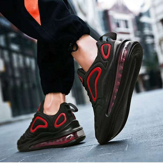 Casual Air Cushion Black Shoes Men Outdoor Breathable  Lace-up Sneakers Running Sports Shoes - Jo-Bolt-Store