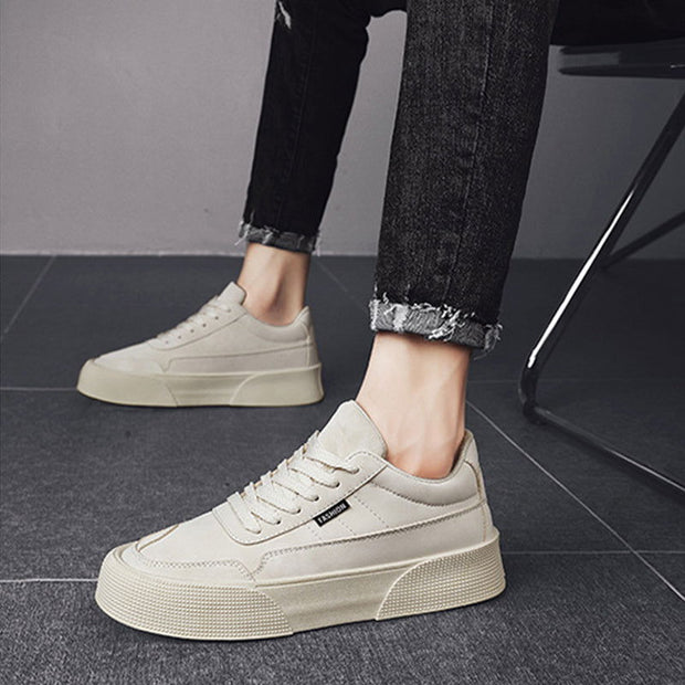 Casual Board Flat Shoes Men Breathable Thick-soled Lace-up Sneakers For Walking Running - Jo-Bolt-Store