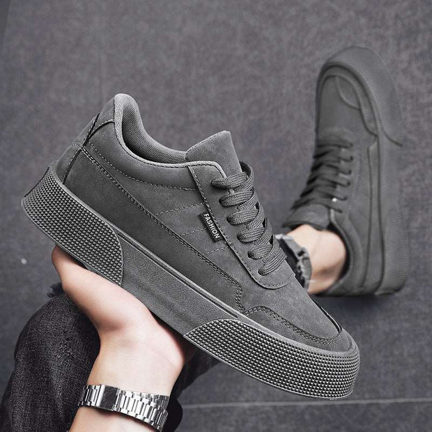 Casual Board Flat Shoes Men Breathable Thick-soled Lace-up Sneakers For Walking Running - Jo-Bolt-Store