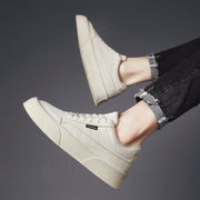 Casual Board Flat Shoes Men Breathable Thick-soled Lace-up Sneakers For Walking Running - Jo-Bolt-Store