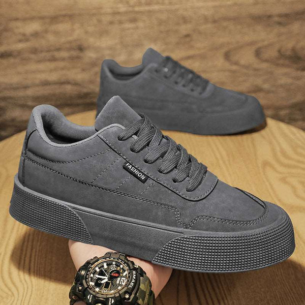 Casual Board Flat Shoes Men Breathable Thick-soled Lace-up Sneakers For Walking Running - Jo-Bolt-Store