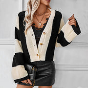 Contrast Color Striped Women's Sweater - Jo-Bolt-Store