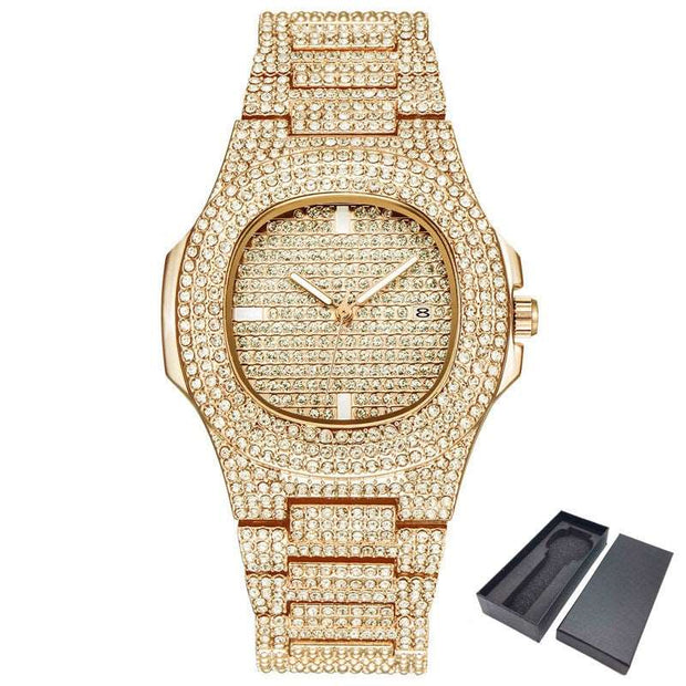 Dropshipping ICE-Out Bling Diamond Luxury Watch Men Gold Hi - Jo-Bolt-Store