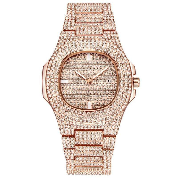 Dropshipping ICE-Out Bling Diamond Luxury Watch Men Gold Hi - Jo-Bolt-Store