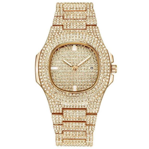 Dropshipping ICE-Out Bling Diamond Luxury Watch Men Gold Hi - Jo-Bolt-Store