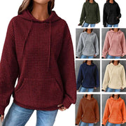 Fashion Waffle Hoodie Sweater Women's Sports Sweatshirt Casual Long Sleeve Tops Womens Clothing - Jo-Bolt-Store