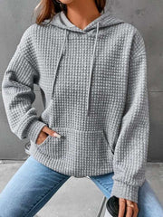 Fashion Waffle Hoodie Sweater Women's Sports Sweatshirt Casual Long Sleeve Tops Womens Clothing - Jo-Bolt-Store