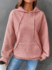 Fashion Waffle Hoodie Sweater Women's Sports Sweatshirt Casual Long Sleeve Tops Womens Clothing - Jo-Bolt-Store